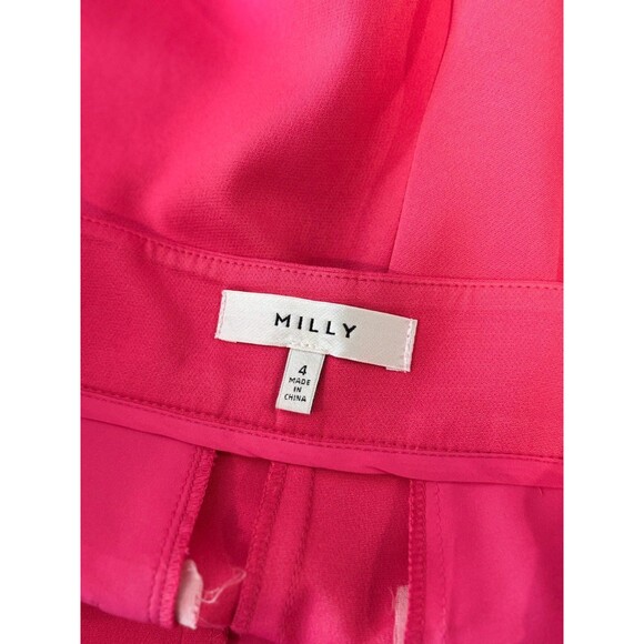MILLY Womens Shorts Pink Aria Cady Button Tab High Rise Stretch Casual Size 4 - Picture 3 of 9